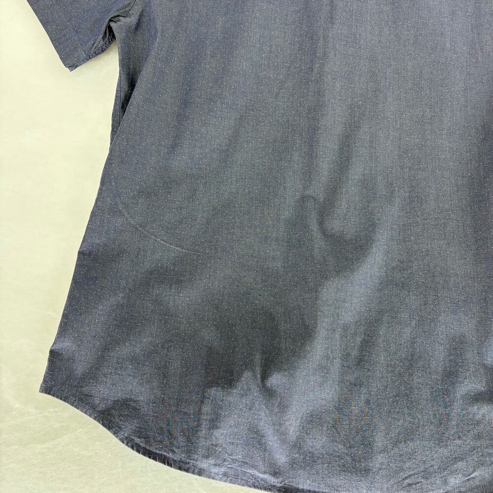 Banana Republic Slim Fit Chambray Short Sleeve Shirt Sz L Micro Dot Stretch - Picture 14 of 15